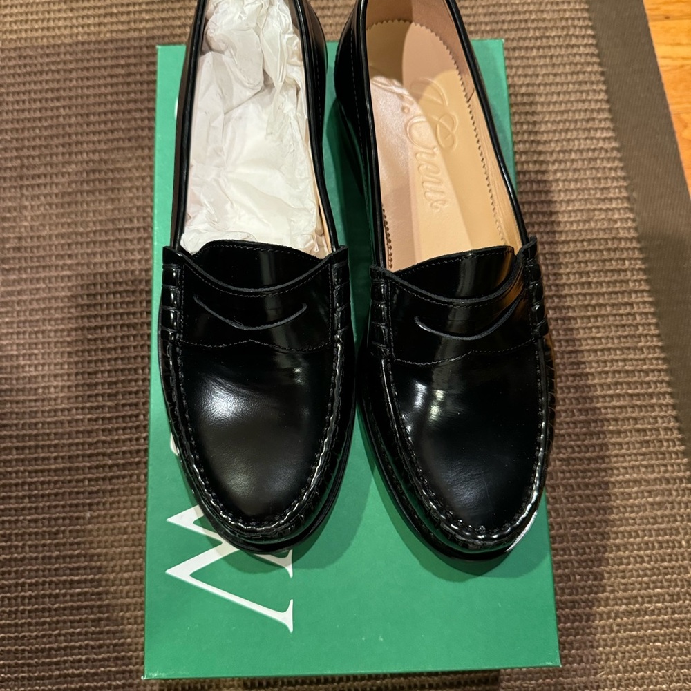 J.Crew Black Leather Loafers